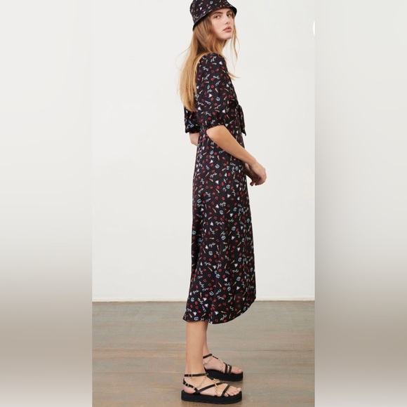 Maje Printed Jacquard Midi Dress - Picture 3 of 7